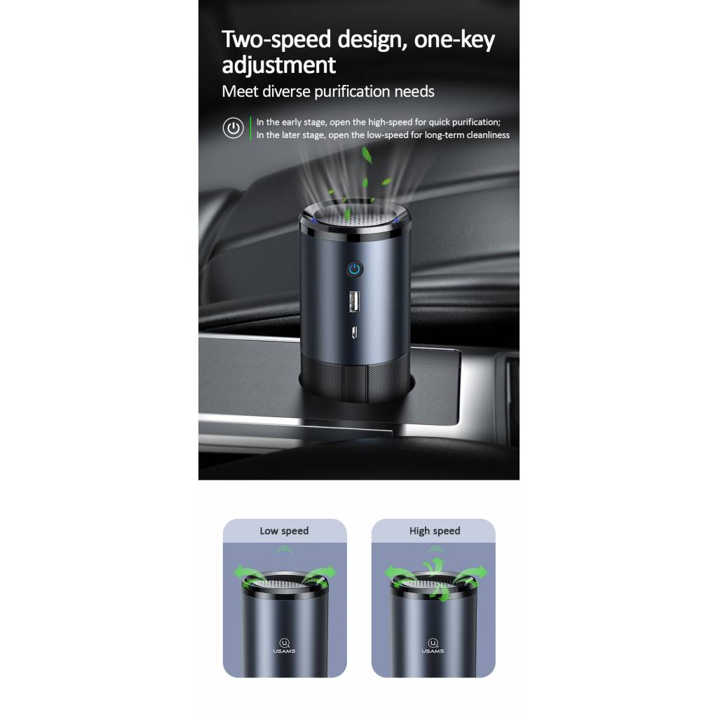 Filtro de Aire Portátil Negro/Gris USAMS ZB169