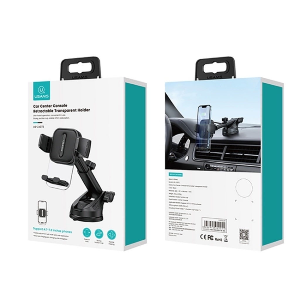 Soporte para autos 4.2" a 7.2" Retráctil 360° Negro USAMS ZJ072