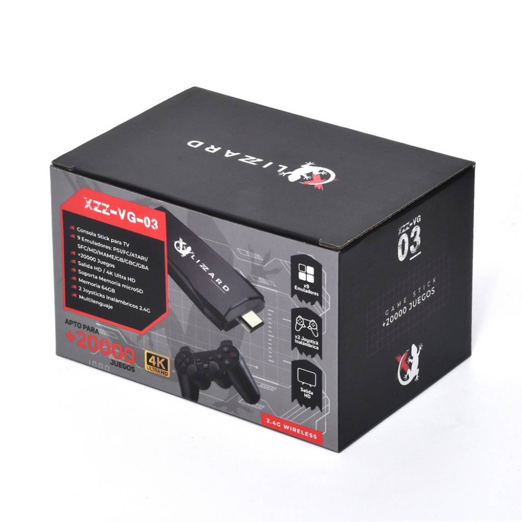 Consola Game Stick para TV XZZ-VG-03 con más de 20000 Juegos y Resolución 4K – X-Lizzard
