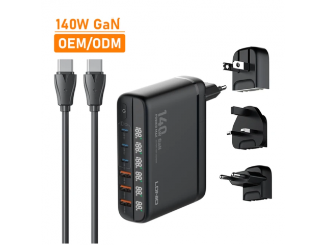 Cargador de Pared 140W GaN 3 USB A + 3 USB C LDNIO A6140C
