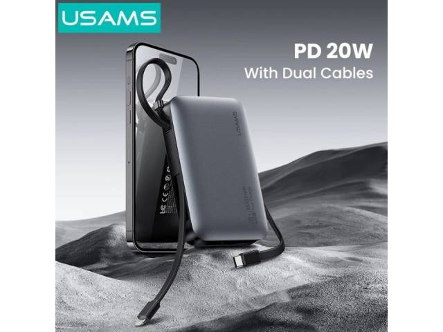 Power Bank 10.000mAh Tipo C + Lightning PD20W Negro XR Series CD228 USAMS