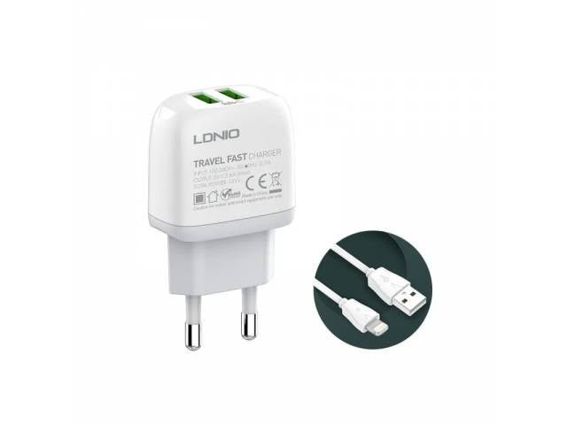 Cargador de Pared LDNIO Dual Port - Carga Rápida 2.4A