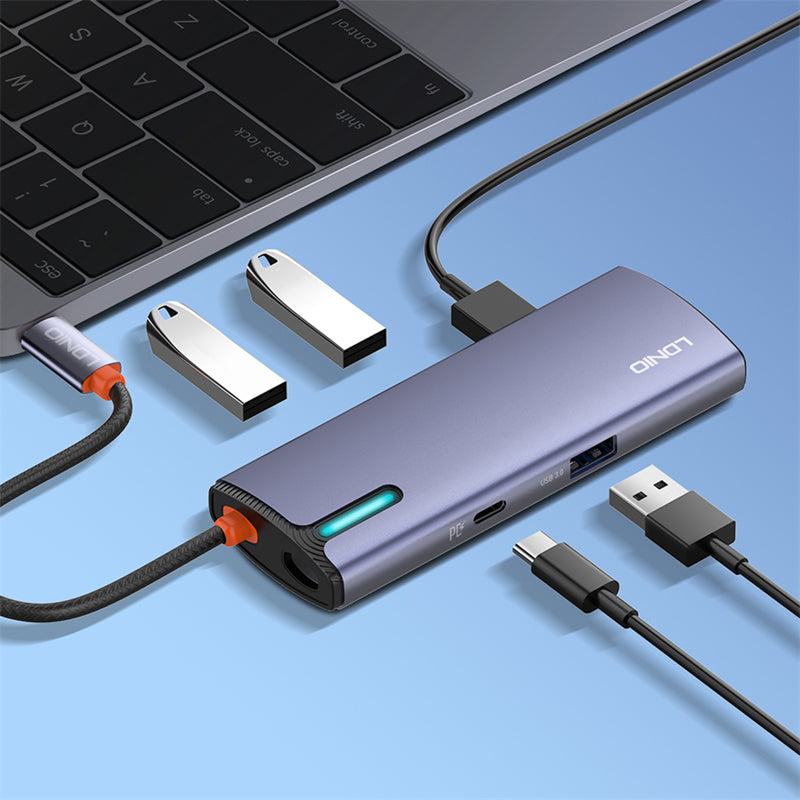 Hub USB LDNIO 5 en 1 - Tipo C a 4x USB 3.0