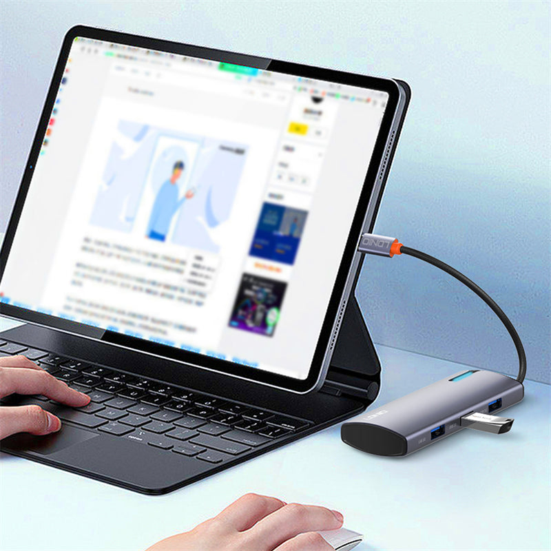 Hub USB LDNIO 5 en 1 - Tipo C a 4x USB 3.0