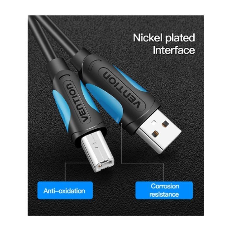 Cable de Impresora USB-A 2.0 a USB-B Macho/Macho / 1.5M / Negro VAS-A16-B150 Vention