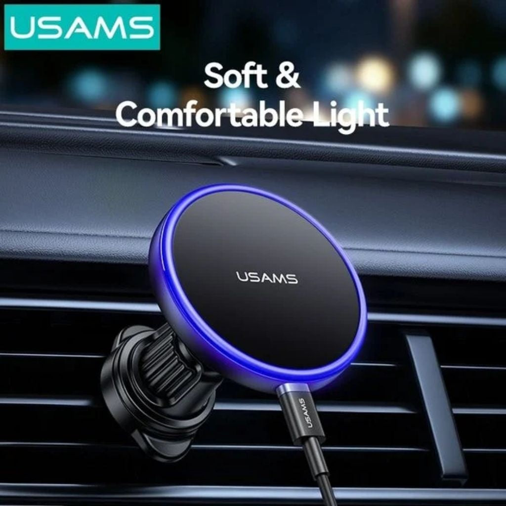 Cargador Inalámbrico para Auto USAMS Magnético - Carga Rápida 15W