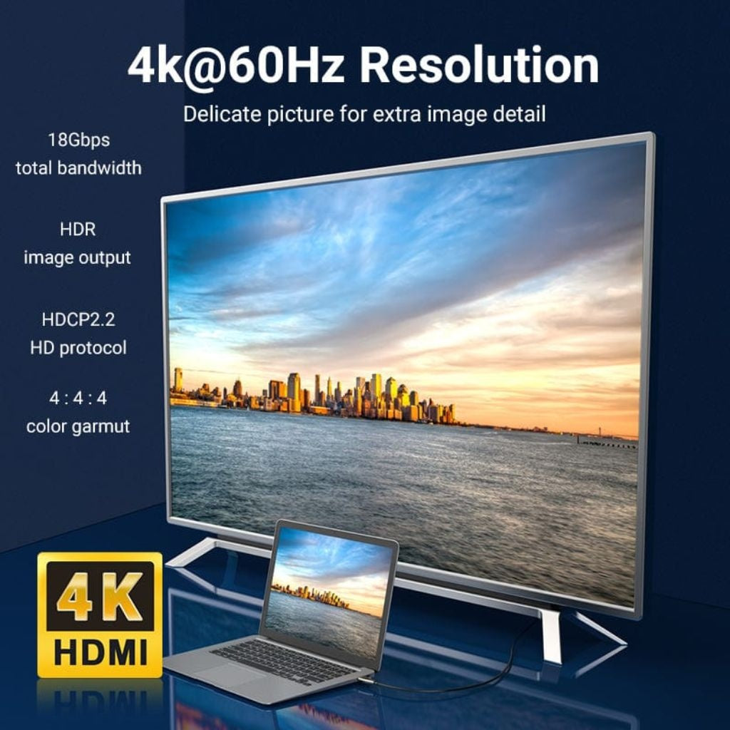 Cable HDMI Óptico Vention 1.5m - Imagen 4K 60Hz Sin Atenuación