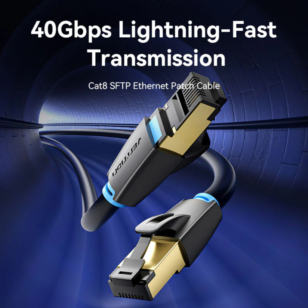 Cable Ethernet Vention Cat.8 SFTP - Máxima Velocidad 40Gbps