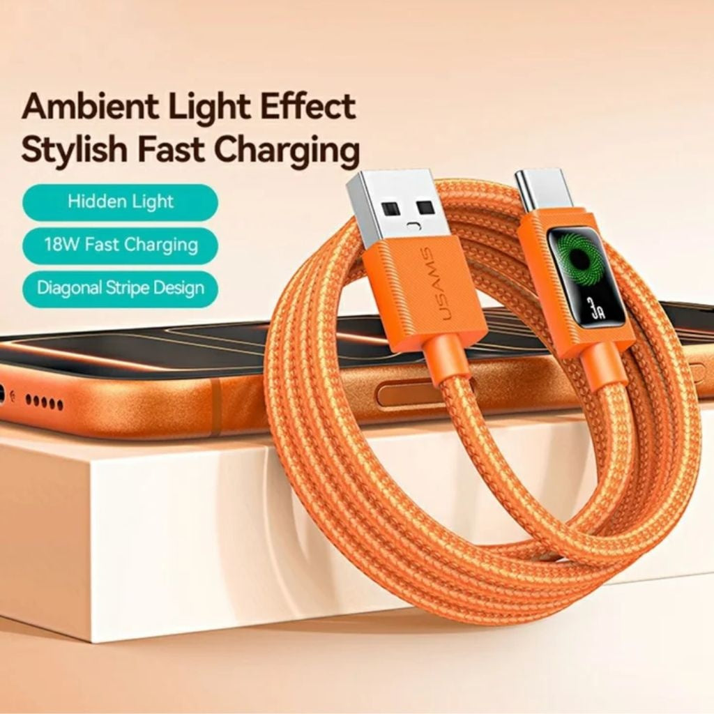 Cable USB-A a USB-C USAMS U92 - Carga Rápida 3A