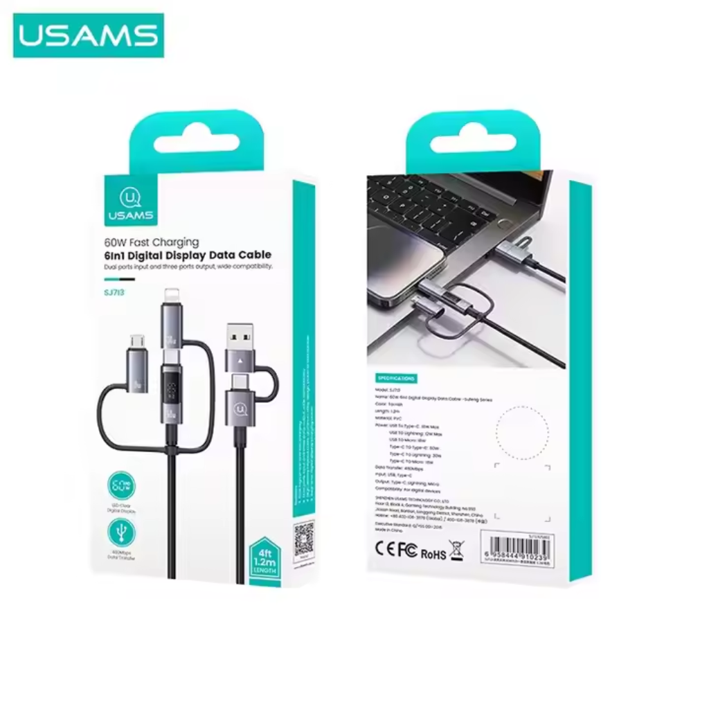 Cable de Carga y Datos USAMS SJ713 Versátil 6 en 1