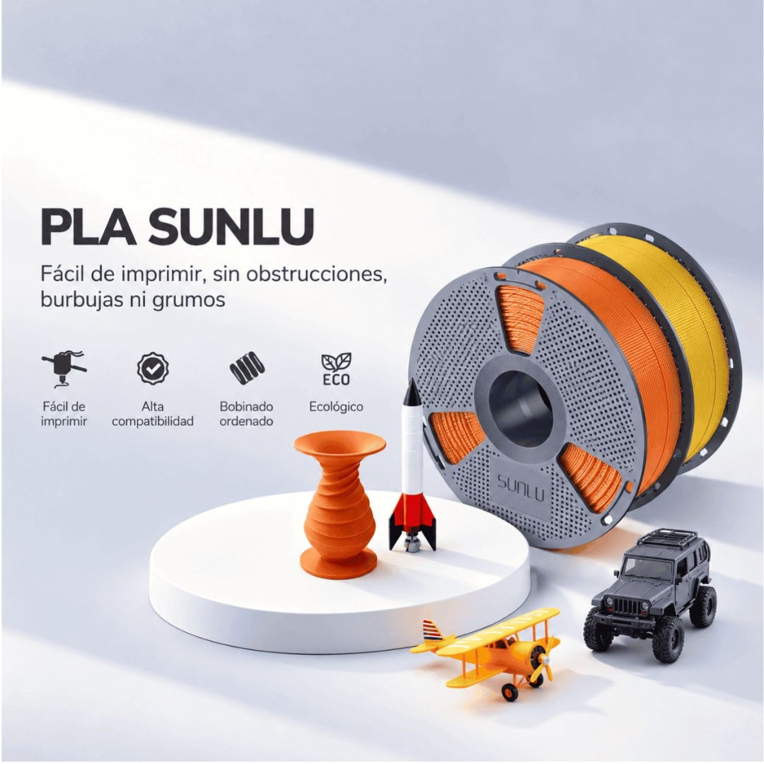 Filamento 3D SUNLU PLA 1.75mm - Acabado Roble Realista 1kg
