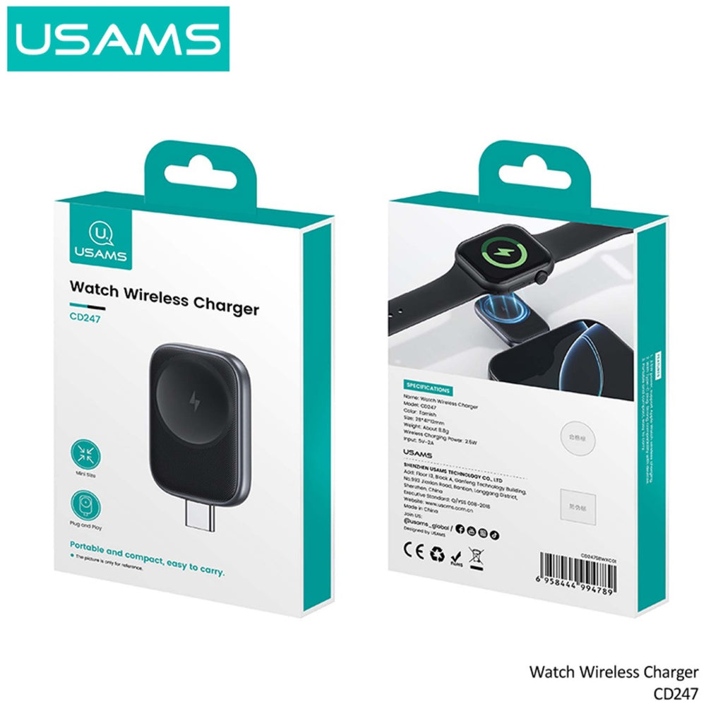 Cargador Inalámbrico Apple Watch USAMS - Ultra Portátil Tipo C