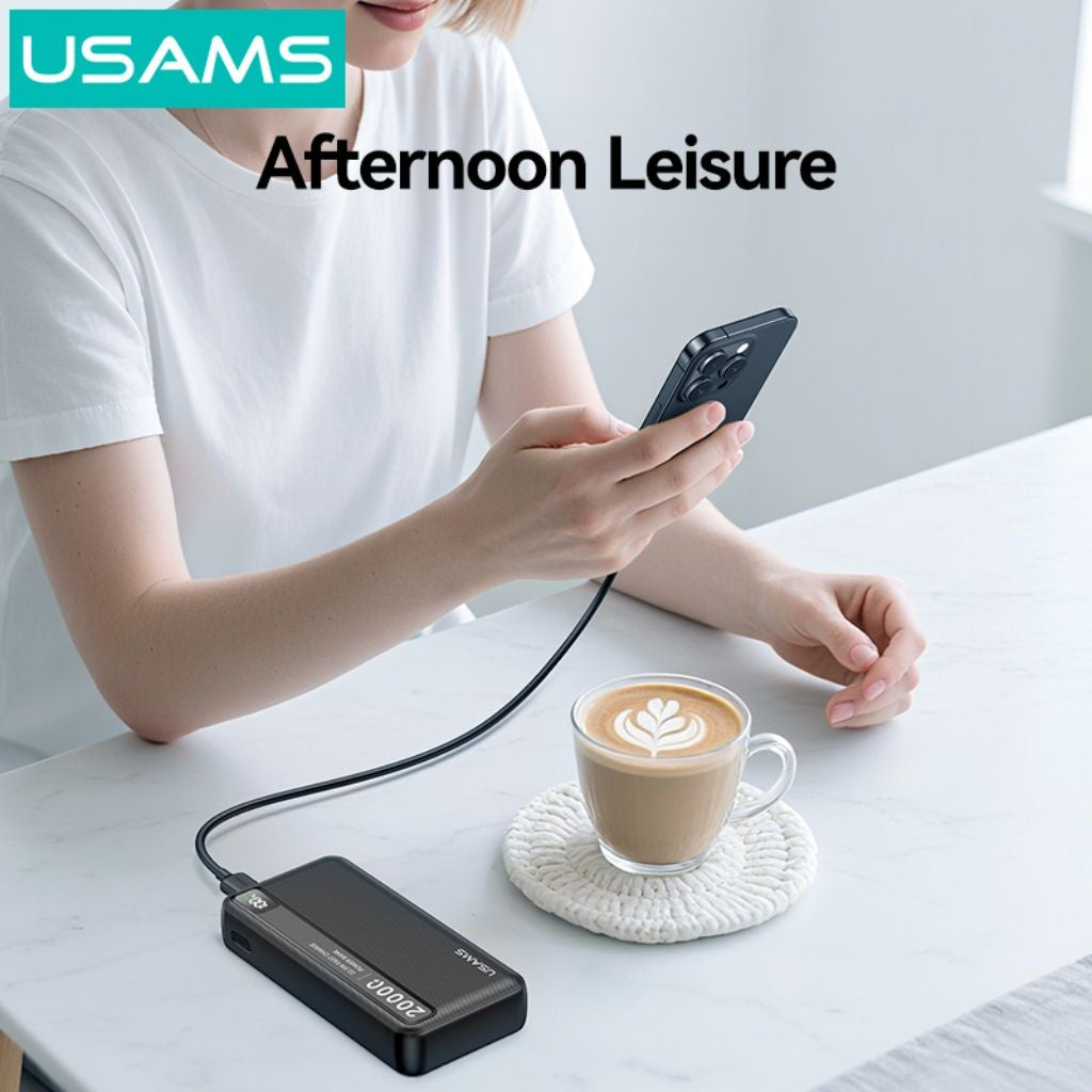 Power Bank USAMS 20.000mAh - Carga Rápida 22.5W