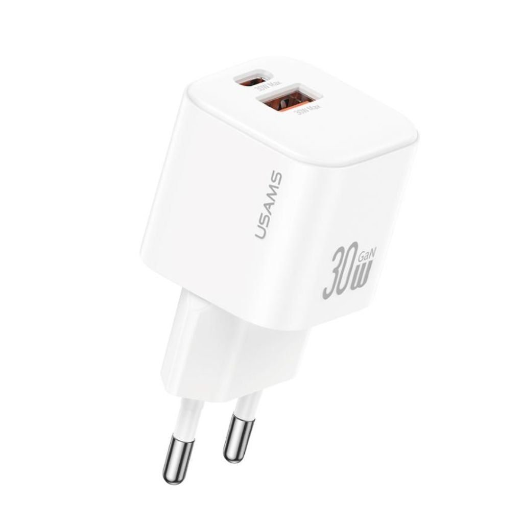 Cargador de Pared USAMS GaN - Doble Puerto Carga Rápida 30W