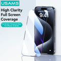 Vidrio Templado USAMS iPhone 16 - Protección Ultrafina 0.33mm