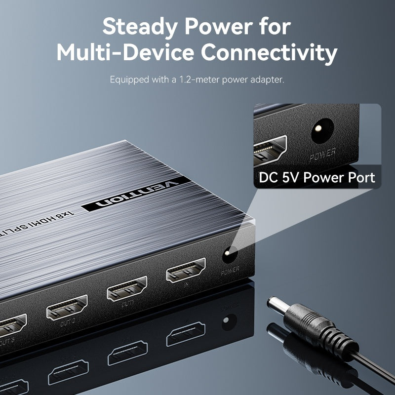 Divisor HDMI Vention 1x8 4K - Duplicación en 8 Pantallas