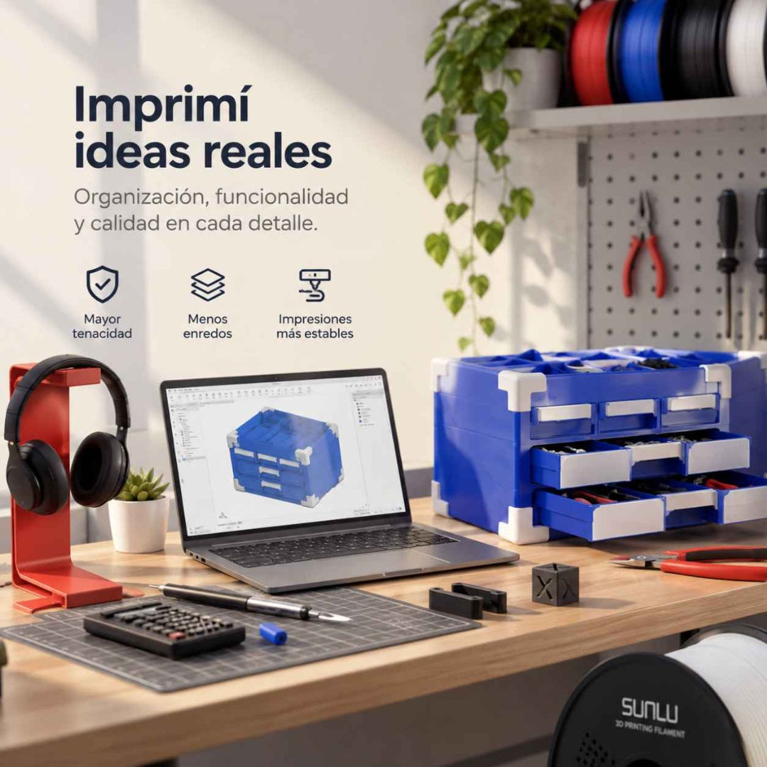 Filamento 3D SUNLU PLA+ 2.0 – Mayor Resistencia y Acabado Perfecto