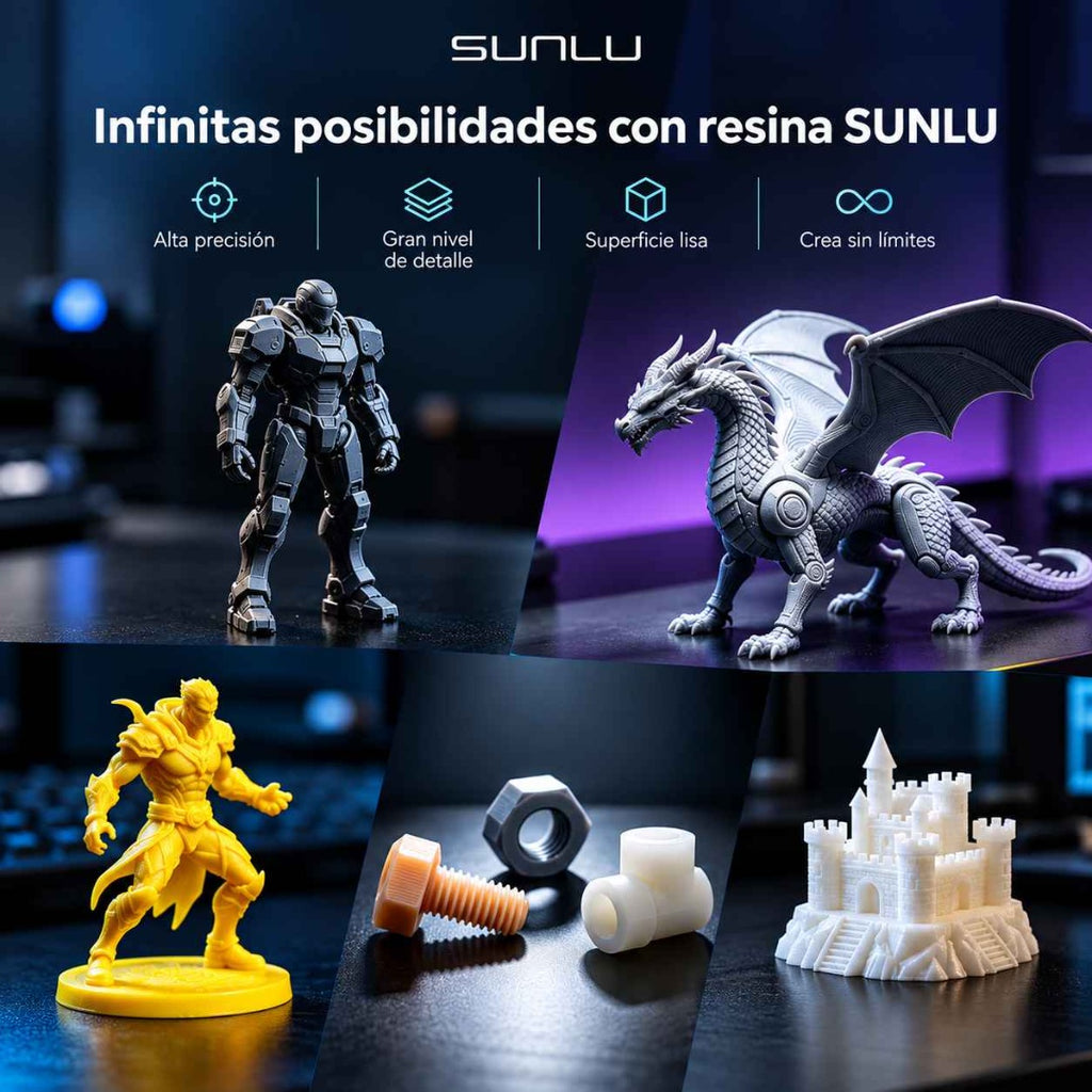 Resina 3D SUNLU Standard 1Kg - Alta Precisión y Bajo Olor