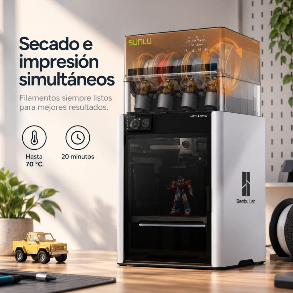 Calentador de Filamentos SUNLU para AMS - Secado Inteligente 70°C