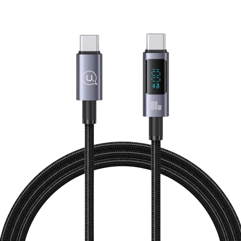 Cable Tipo C a Tipo C USAMS - Carga Rápida 100W con Pantalla LCD