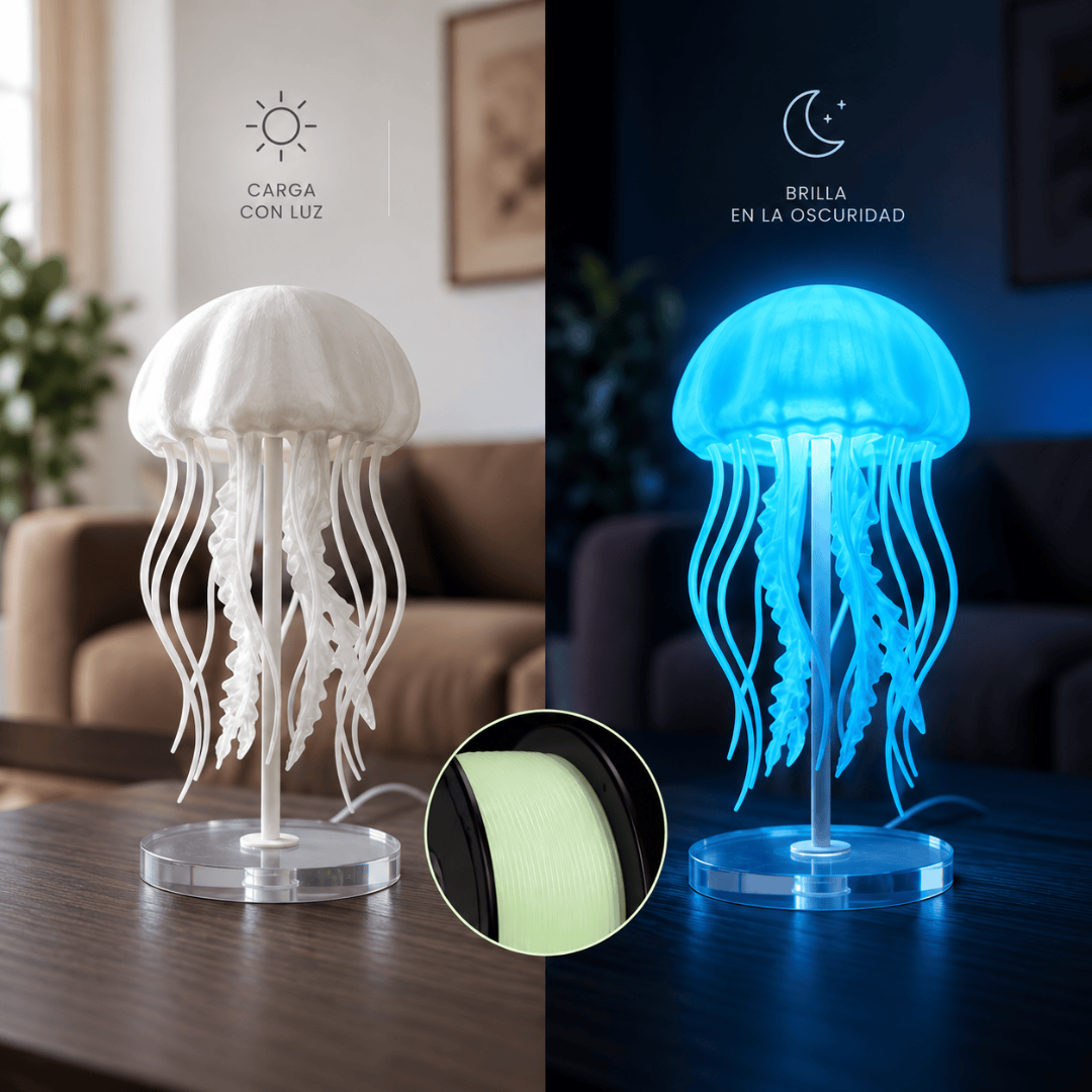 Filamento 3D SUNLU PLA Fosforescente - Brilla en la Oscuridad 1kg 1.75mm