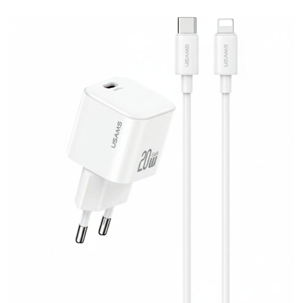 Kit Cargador GaN + Cable USAMS - Carga Rápida 20W