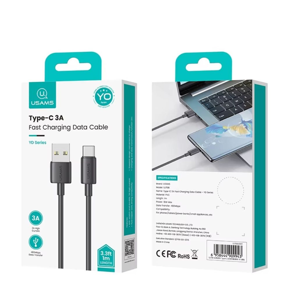 Cable Tipo C USAMS 1 Metro - Carga Rápida 18W