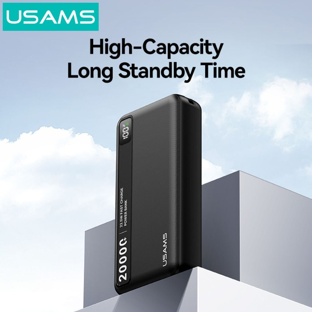 Power Bank USAMS 20.000mAh - Carga Rápida 22.5W