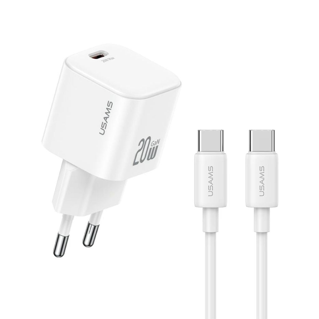 Cargador de Pared USAMS 20W - Carga Rápida con Cable Tipo C