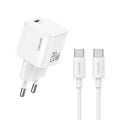Cargador de Pared USAMS 20W - Carga Rápida con Cable Tipo C