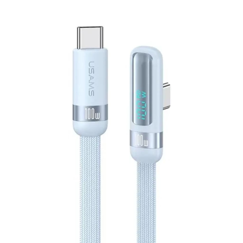 Cable USB-C a USB-C USAMS 1.2m - Carga Rápida 100W con Display Digital