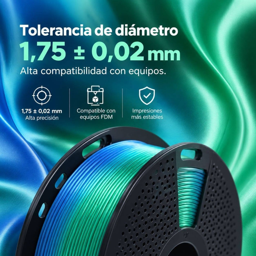 Filamento 3D SUNLU Silk PLA+ Dual 1kg - Acabado Seda Bicolor Brillante