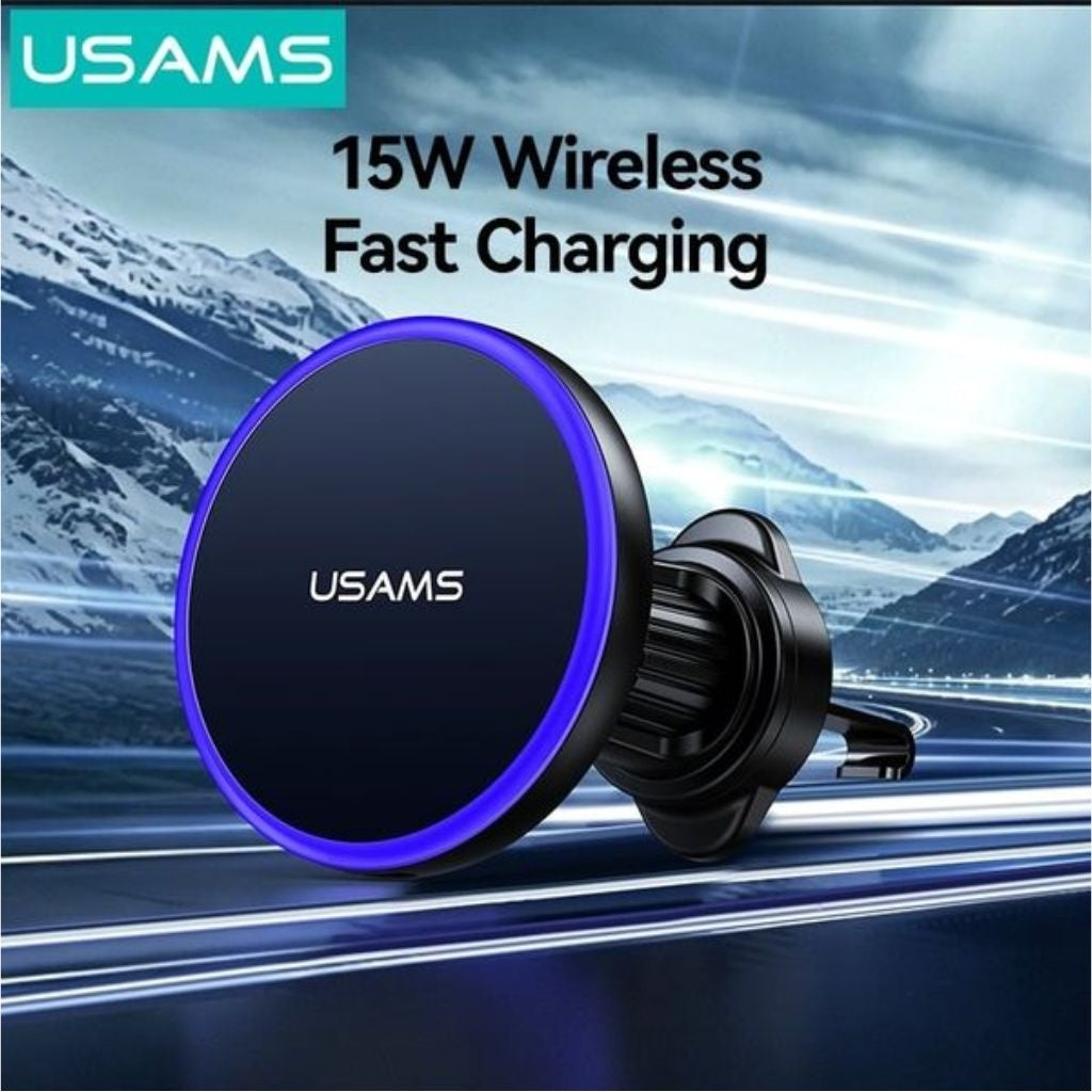 Cargador Inalámbrico para Auto USAMS Magnético - Carga Rápida 15W
