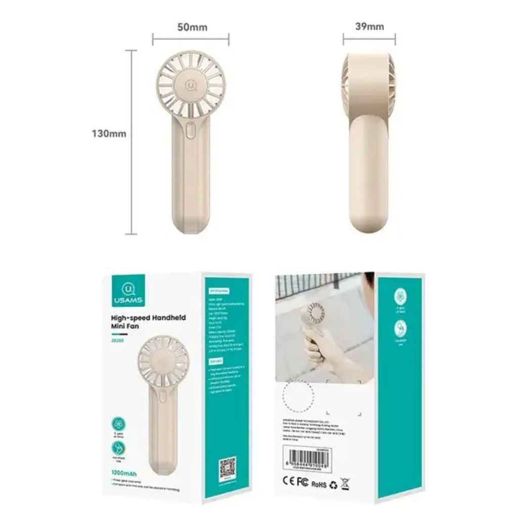 Mini Ventilador Portátil USAMS Recargable - 3 Niveles de Viento