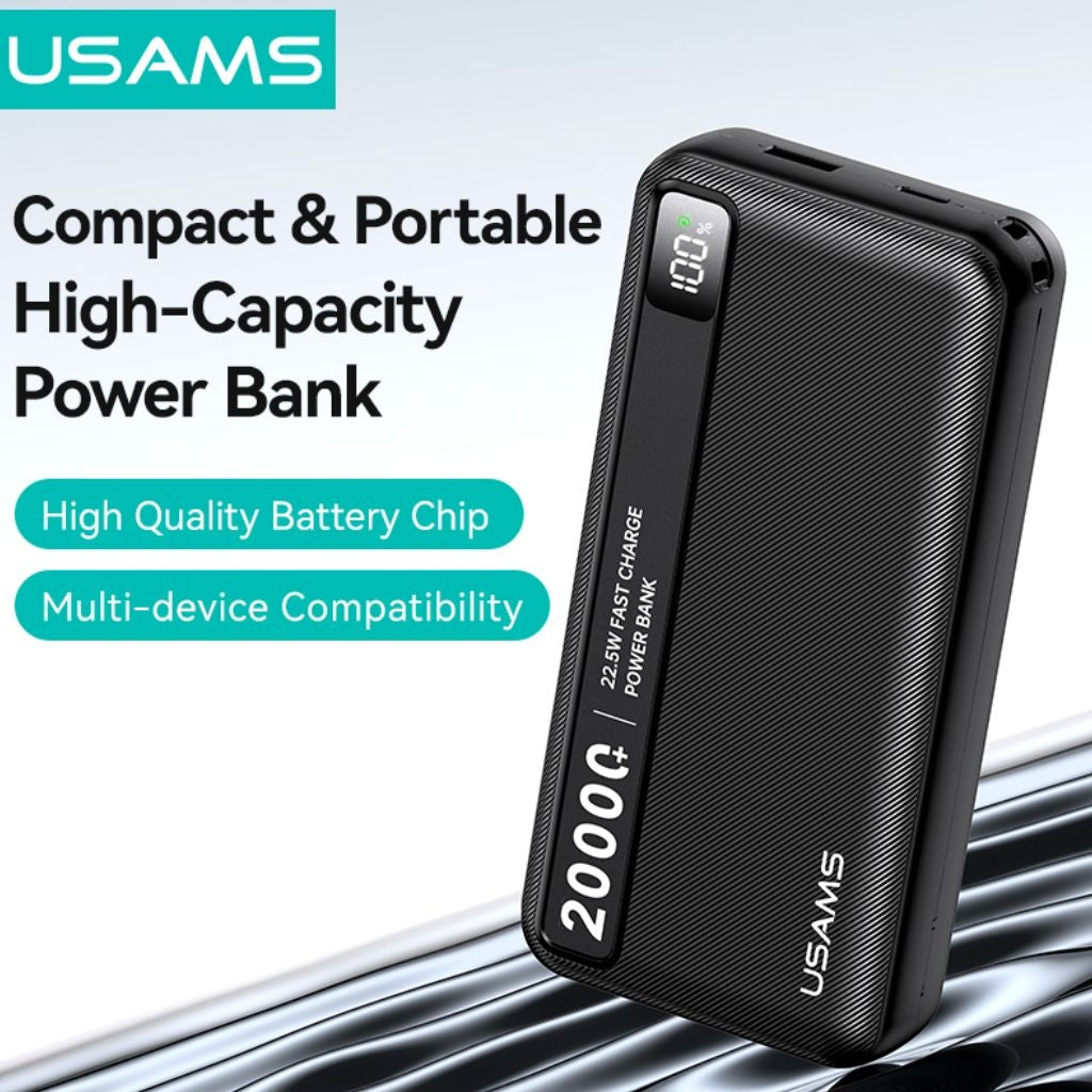 Power Bank USAMS 20.000mAh - Carga Rápida 22.5W