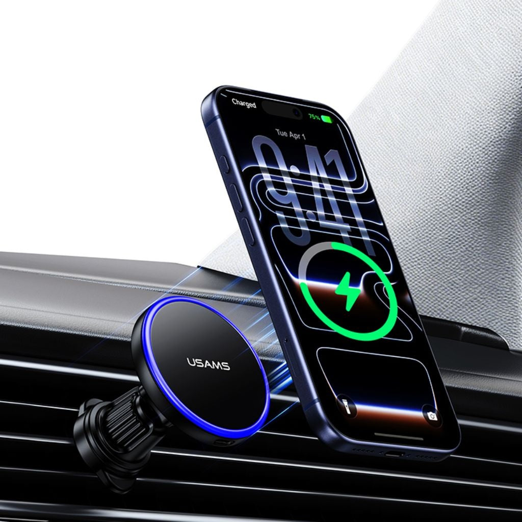 Cargador Inalámbrico para Auto USAMS Magnético - Carga Rápida 15W