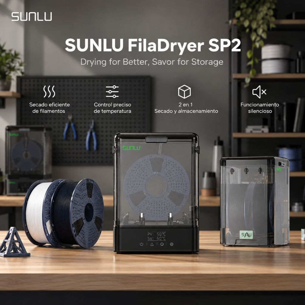 Secador de Filamento SUNLU SP2 - 2 en 1 con Caja de Almacenamiento Sellada