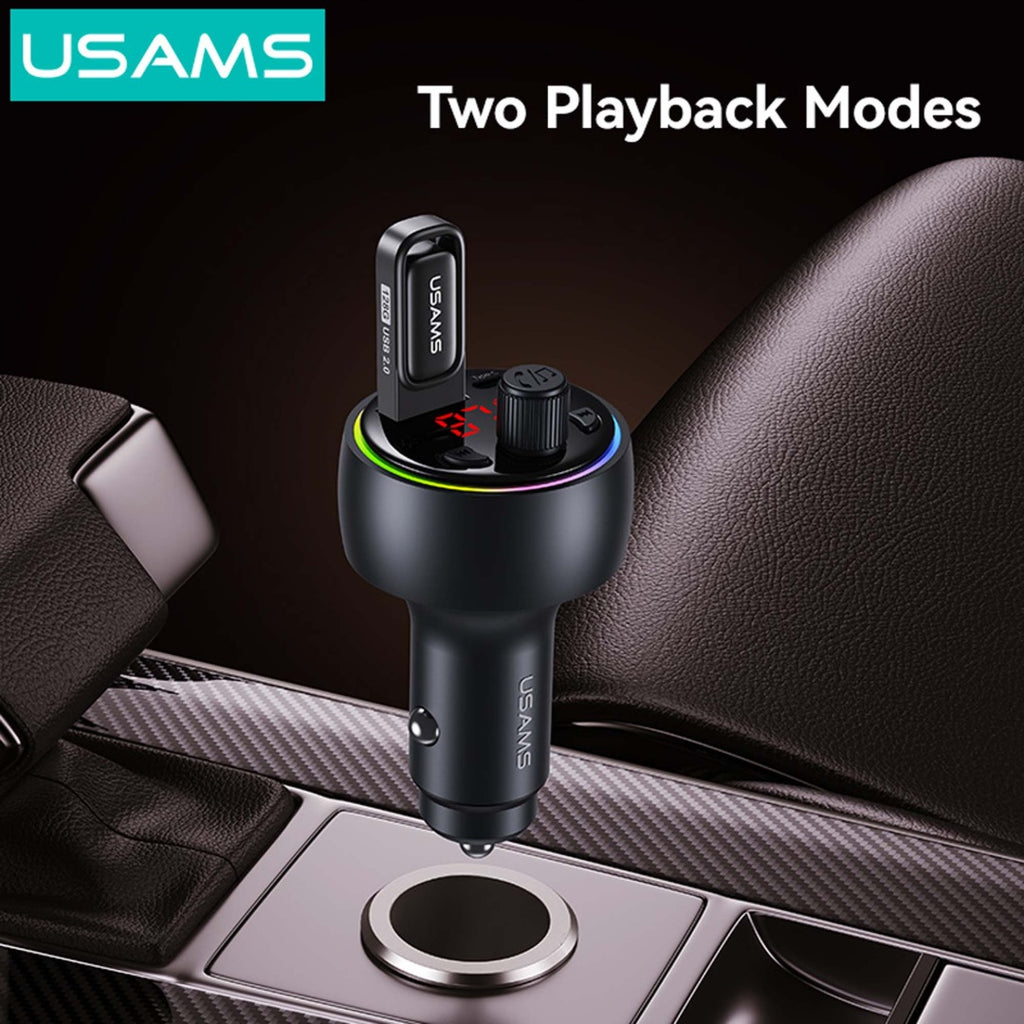 Transmisor FM y Cargador para Auto USAMS - Carga Rápida 30W