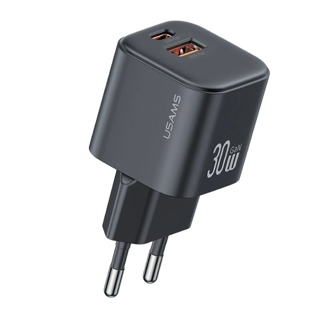 Cargador de Pared USAMS GaN - Doble Puerto Carga Rápida 30W