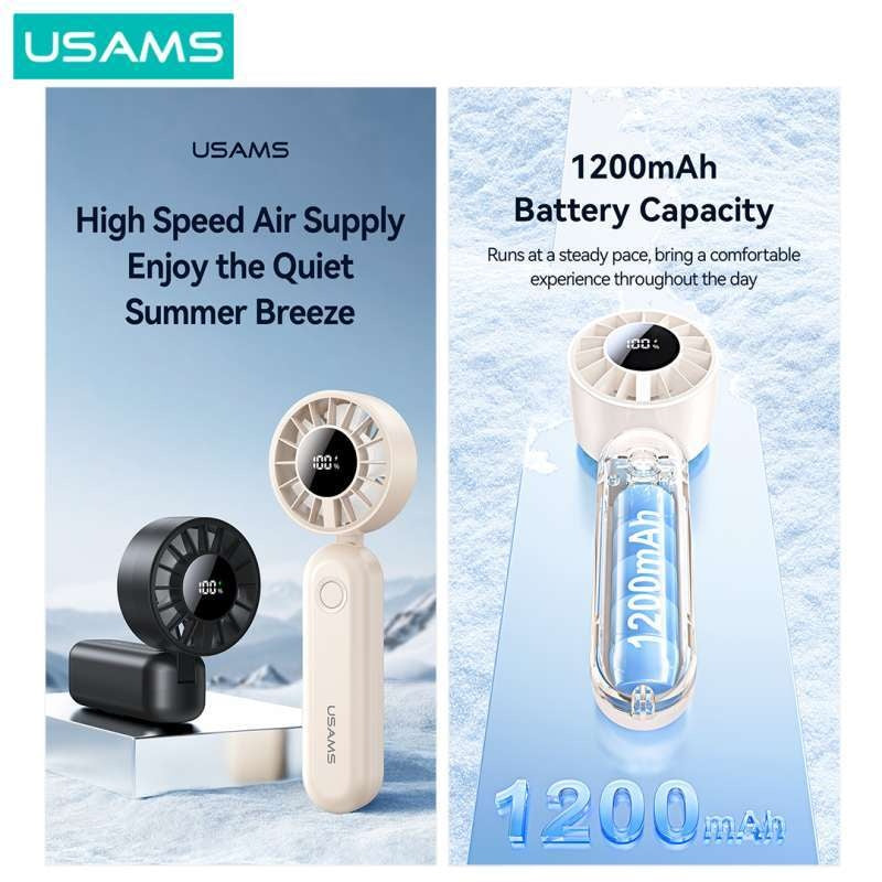 Mini Ventilador Plegable USAMS - Batería 1200mAh y Pantalla Digital