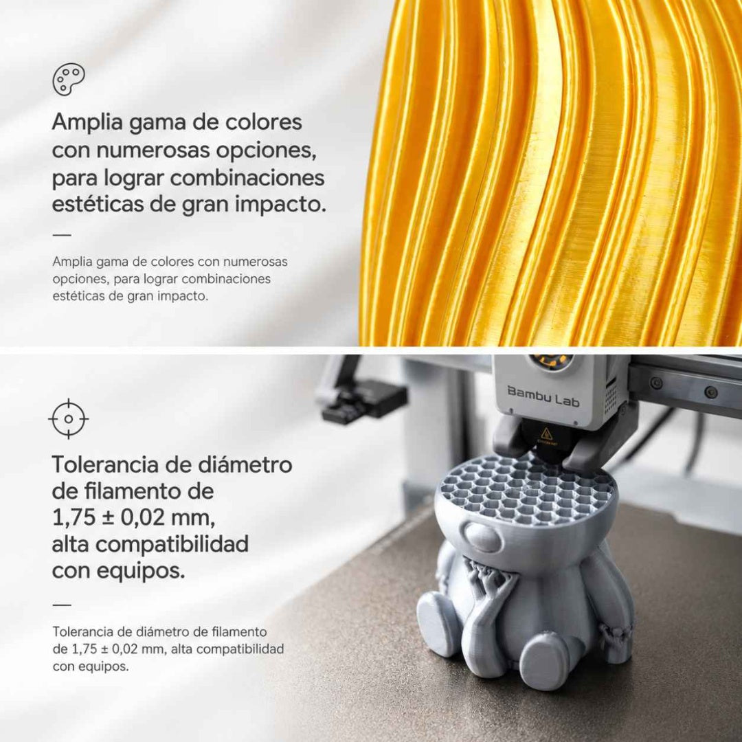 Filamento 3D SUNLU Silk PLA+ 1kg - Acabado Seda Brillante