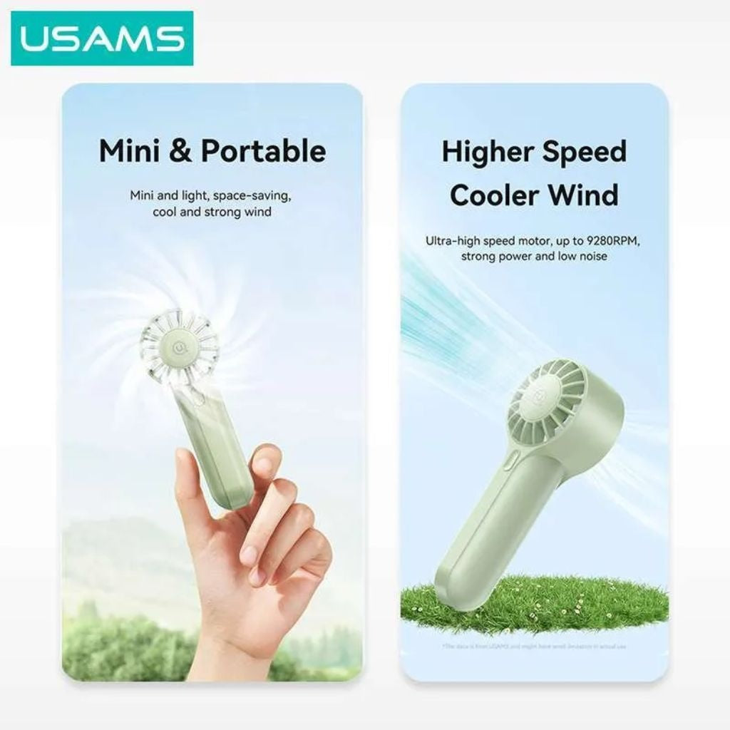 Mini Ventilador Portátil USAMS Recargable - 3 Niveles de Viento