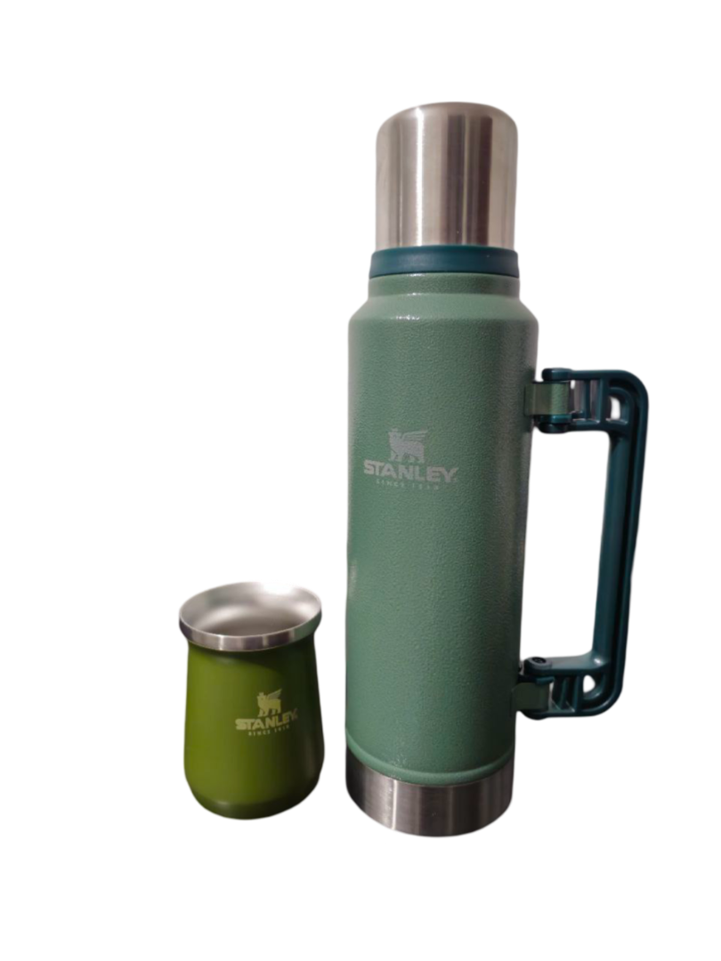 Termo Simil Stanley de 1.3 Litros + Mate Stanley de Acero Inoxidable - Producto Semi Original