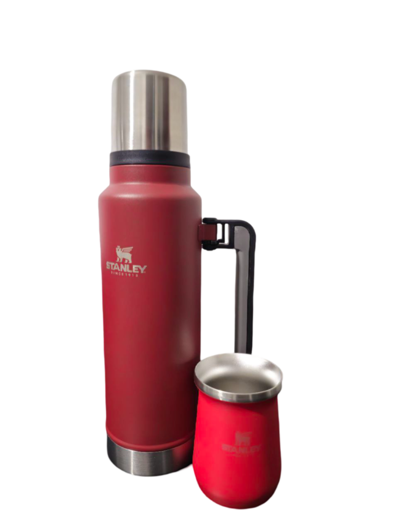 Termo Simil Stanley de 1.3 Litros + Mate Stanley de Acero Inoxidable - Producto Semi Original