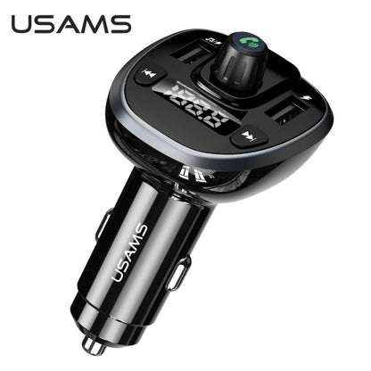 Cargador Auto c/ Transmisor FM 2 USB/3 4A Negro USAMS CC115