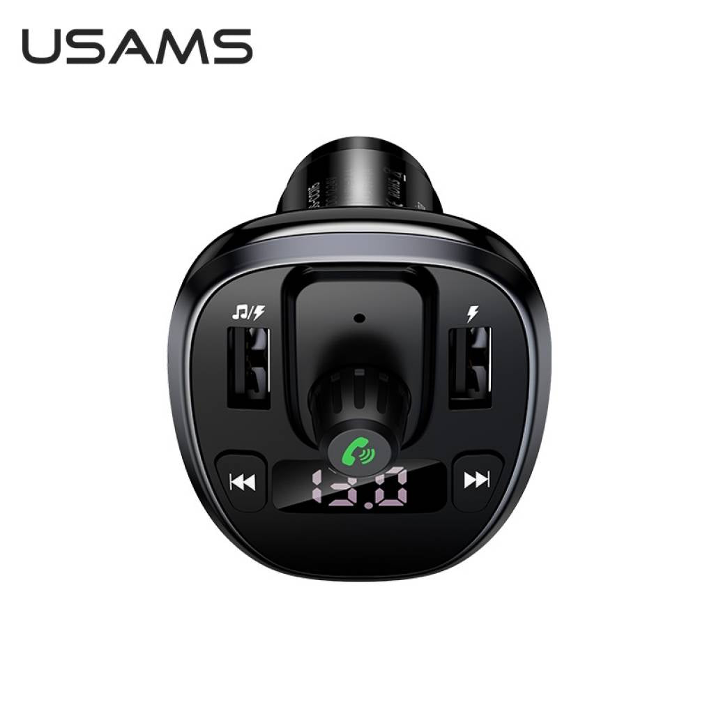 Cargador Auto c/ Transmisor FM 2 USB/3 4A Negro USAMS CC115