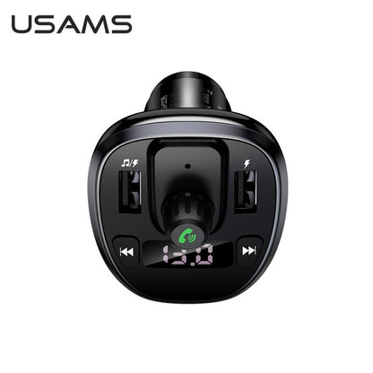 Cargador Auto c/ Transmisor FM 2 USB/3 4A Negro USAMS CC115