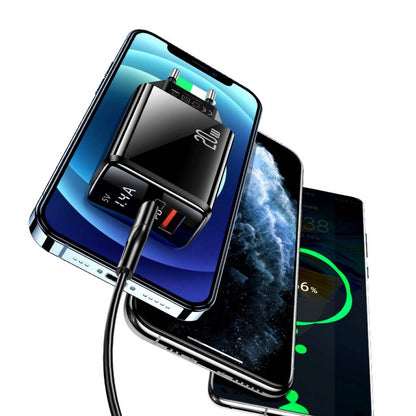 Cargador Pared 20W GaN PD+QC Carga Rápida Negro USAMS CC133 T40