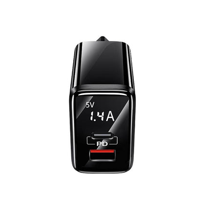 Cargador Pared 20W GaN PD+QC Carga Rápida Negro USAMS CC133 T40