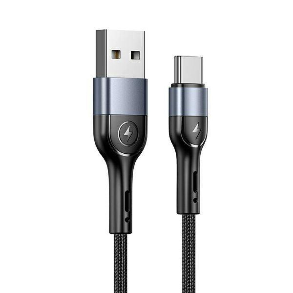 Cable de Datos USAMS SJ449 USB A a Tipo C U55 1M Negro Forrado